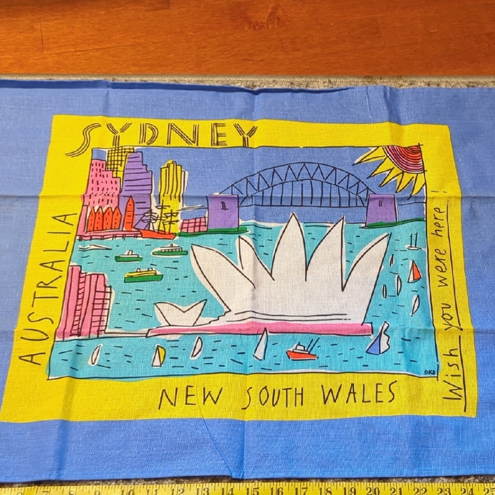 Ken Done "Wish You Were Here" Tea Towel